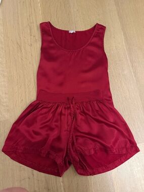 PJ harlow red satin pajama set